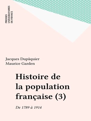 cover image of Histoire de la population française (3)